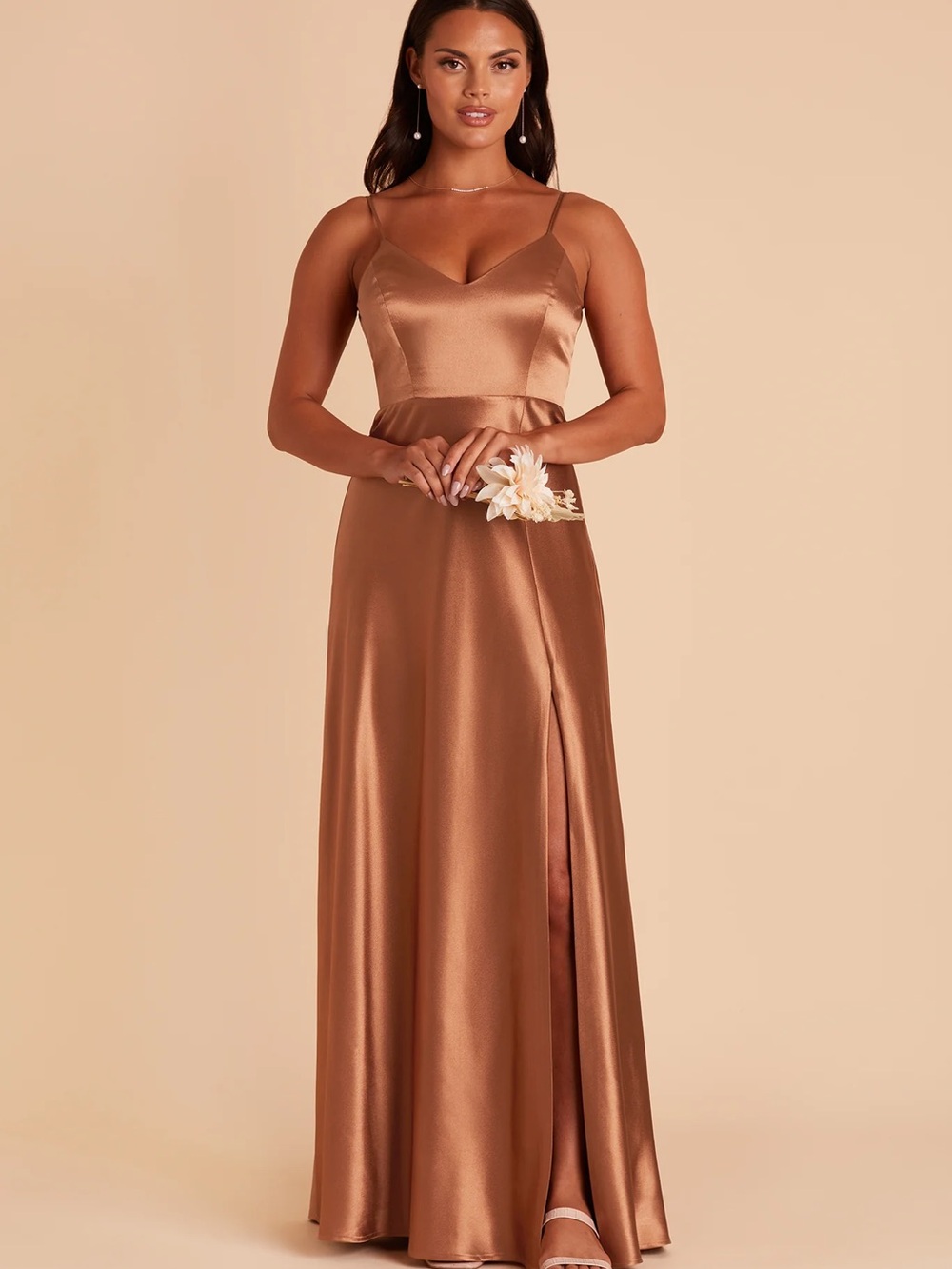 NWT Birdie Grey Dress Jay Dress Satin Rust Size Medium Formal Wedding Bridesmaid
